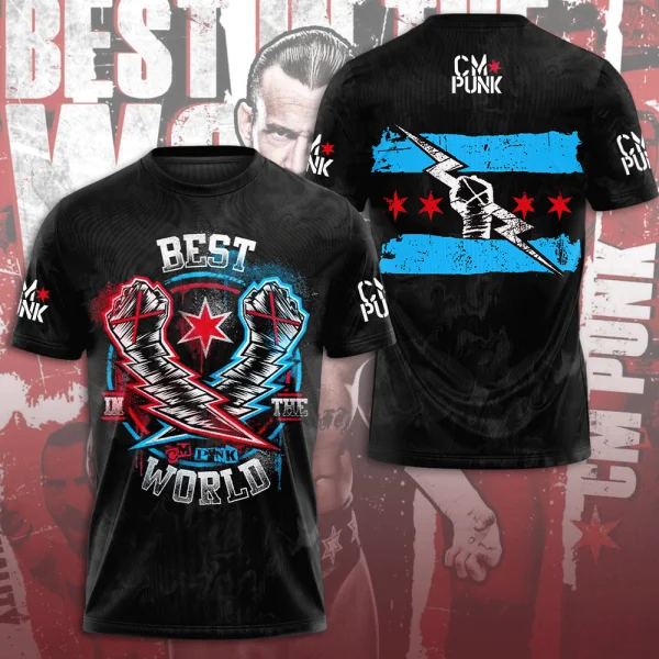 Street Fashion For Short Guys - CM Punk 3D Tamamen Baskılı Tişört,